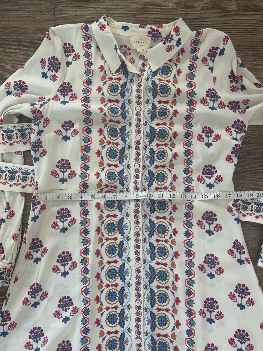 Sézane Fernande Dress with Belt in Milo Print Women's Size 8 / 40 EUC - Picture 11 of 15